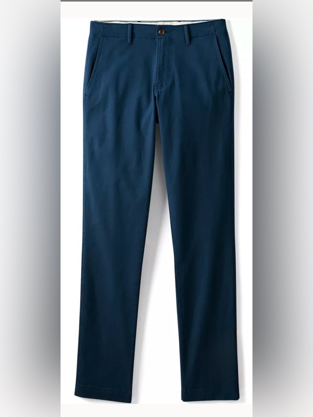 Lands End Men's Navy Straight-Leg Slim Chinos